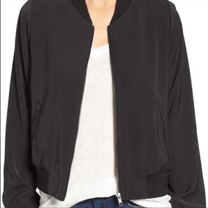 MURAL Smooth Black Bomber Jacket